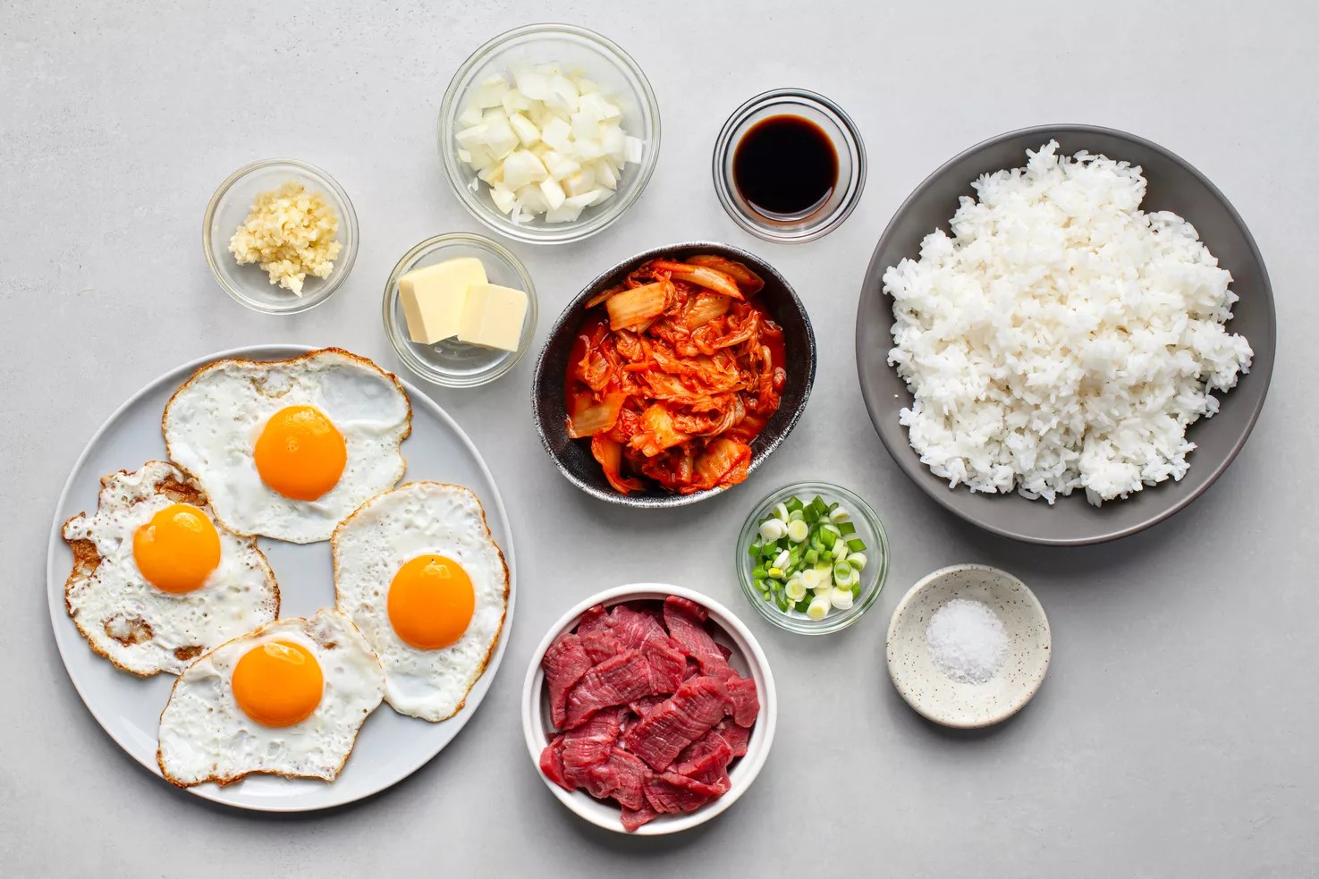 Công thức cơm chiên kim chi 2 Nguyên liệu chế biến cơm chiên kim chi Hàn quốc